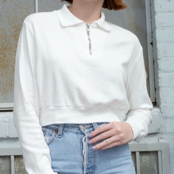 Brandy Melville Jackets & Blazers - White quarter zip
